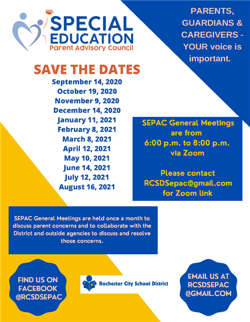 2020 to 2021 Dates for SEPAC  